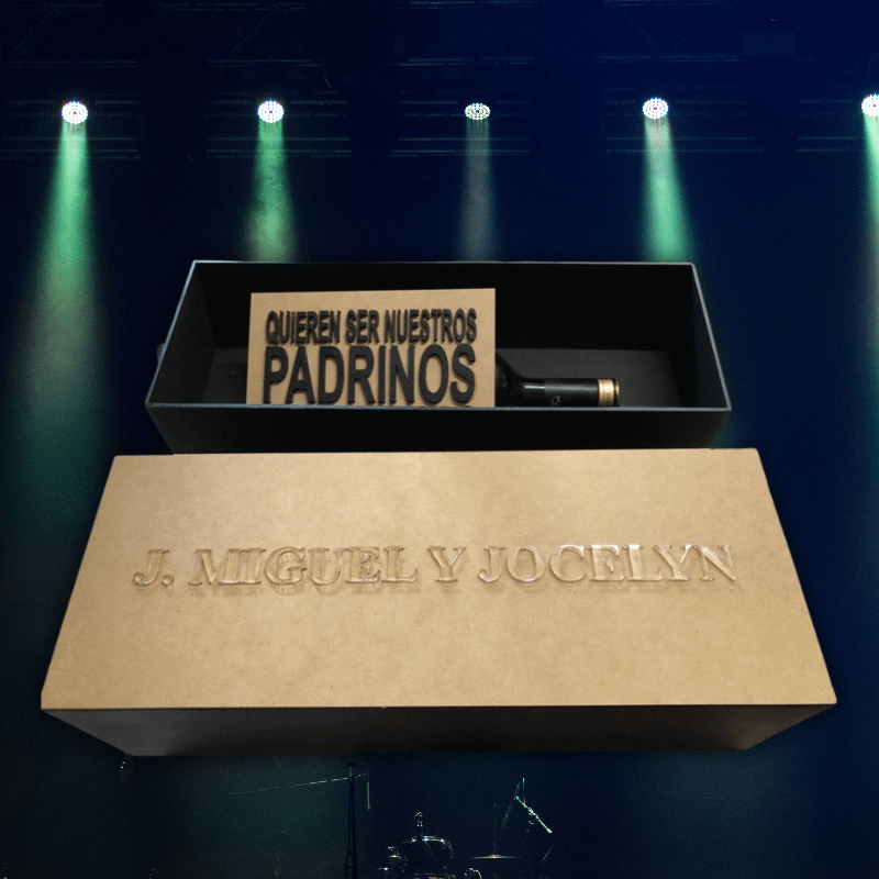 Caja de vino para padrinos