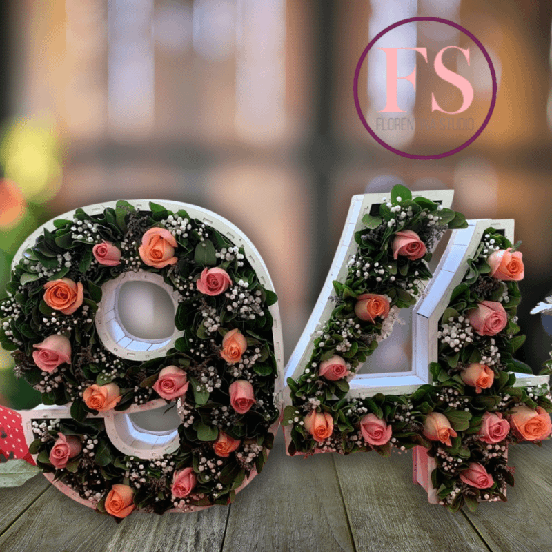 Números 3D para flores