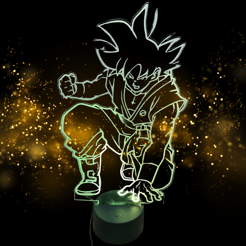 Lampara led acrílico con Goku